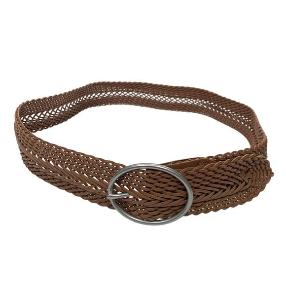 New Universal Thread Womens Large Brown Braided Bonded Leather Fashion Belt - Picture 2 of 3